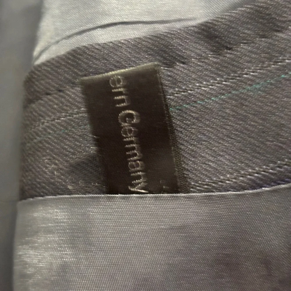 Vintage Hugo Boss Pinstripe Blazer Navy Blue Pure Wool Made in Western Germany